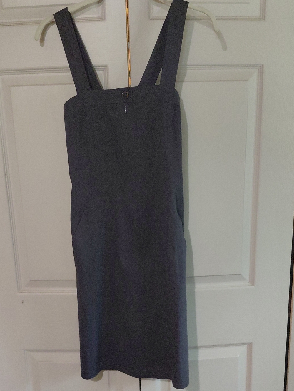 Margaret O'Leary Black Midi Pinafore Dress with Wide Straps
